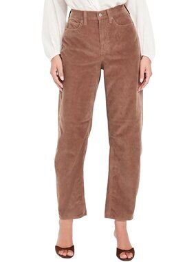 Old Navy 2025 High Rise Baggy Barrel Corduroy Pants Mauve Size 8 Tall